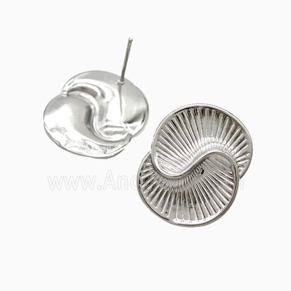 Copper Stud Earrings Platinum Plated