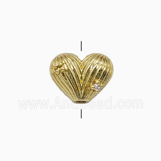 Copper Heart Beads Gold Plated