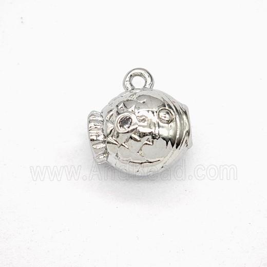 Copper Fish Pendant Platinum Plated