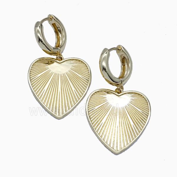Copper Heart Hoop Earrings Gold Plated