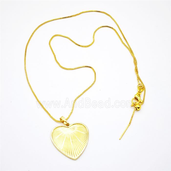 Copper Heart Necklace Gold Plated