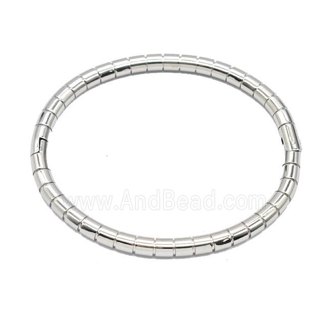 Copper Bracelet Stretchy Platinum Plated