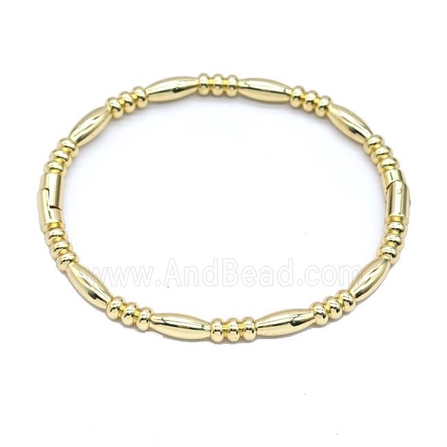 Copper Bracelet Stretchy Gold Plated