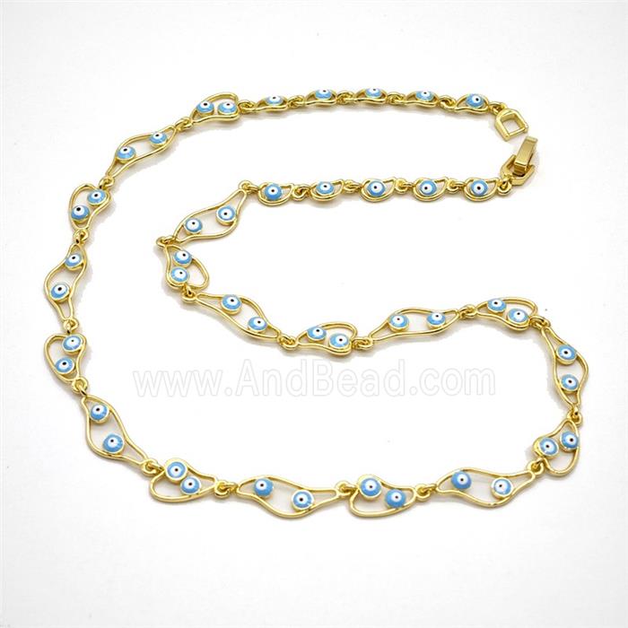 Copper Necklace With Evil Eye Gold Plated