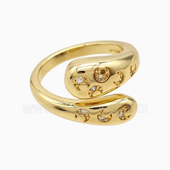 Copper Ring Pave Zirconia 18K Gold Plated