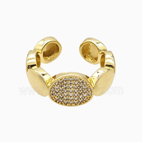 Copper Ring Pave Zircon, Gold Plated