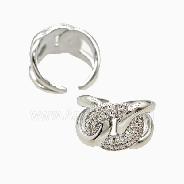 Copper Ring Pave Zircon, Gold Plated