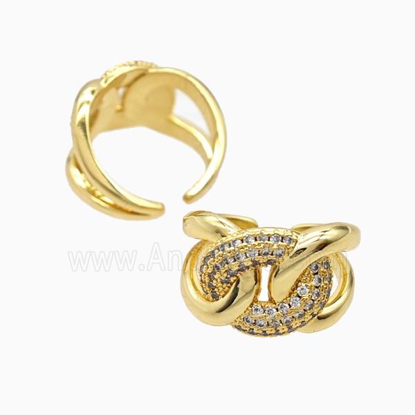 Copper Ring Pave Zirconia 18K Gold Plated