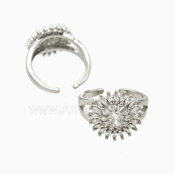 Copper Ring Pave Zircon, Gold Plated