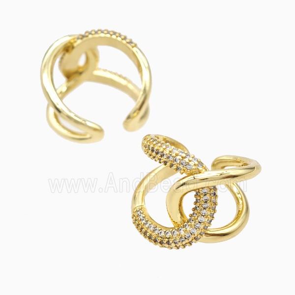 Copper Ring Pave Zircon, Gold Plated