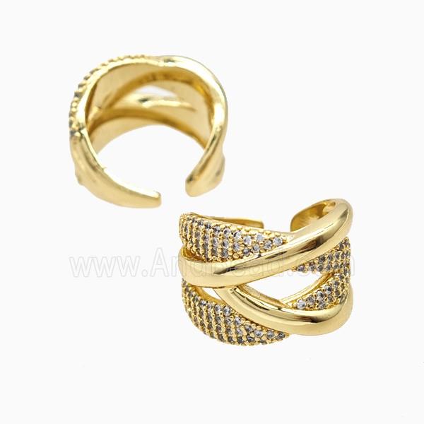 Copper Ring Pave Zircon, Gold Plated