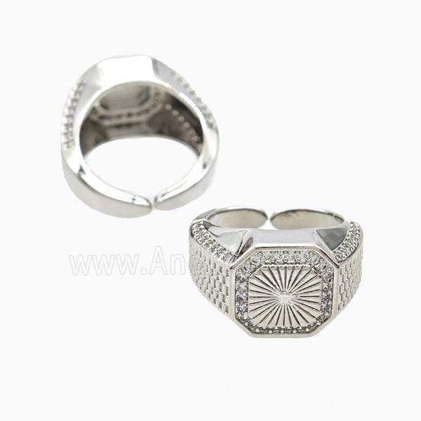 Copper Ring Pave Zircon, Gold Plated