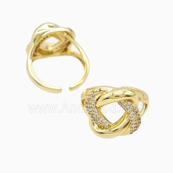 Copper Ring Pave Zircon, Gold Plated