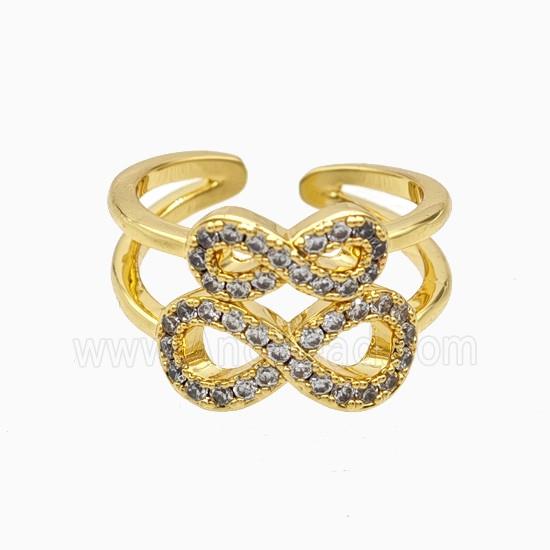 Copper Ring Pave Zircon, Gold Plated