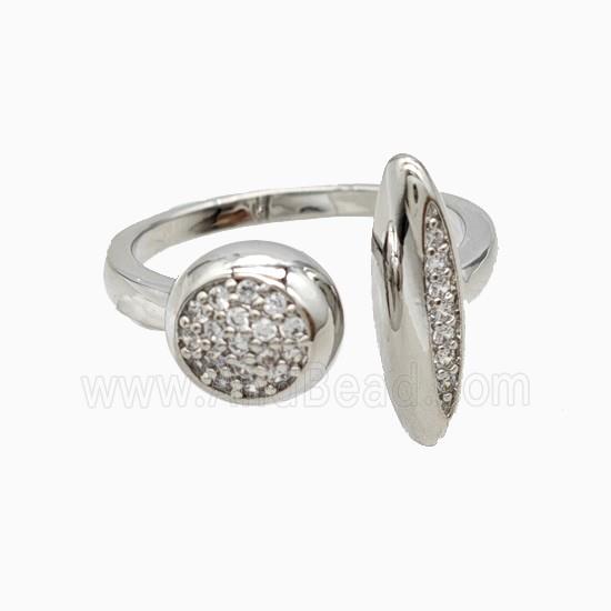 Copper Rings Pave Zirconia Platinum Plated