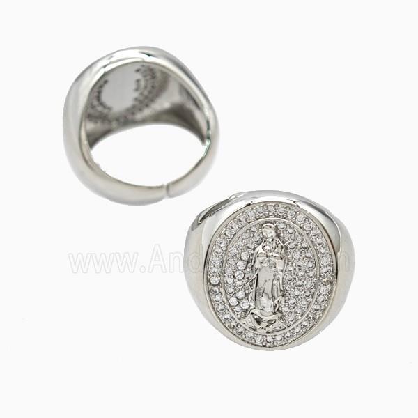 Copper Ring Pave Zircon, Gold Plated