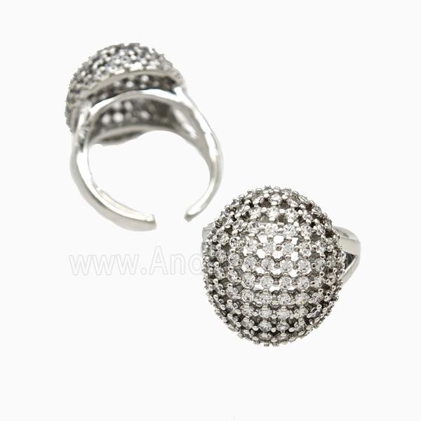 Copper Ring Pave Zircon, Gold Plated