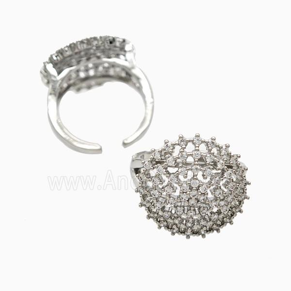 Copper Ring Pave Zircon, Gold Plated