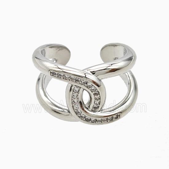 Copper Ring Pave Zircon, Gold Plated