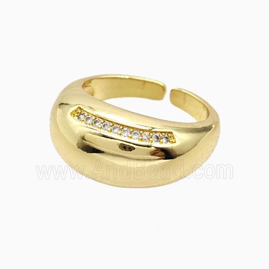 Copper Ring Pave Zircon, Gold Plated