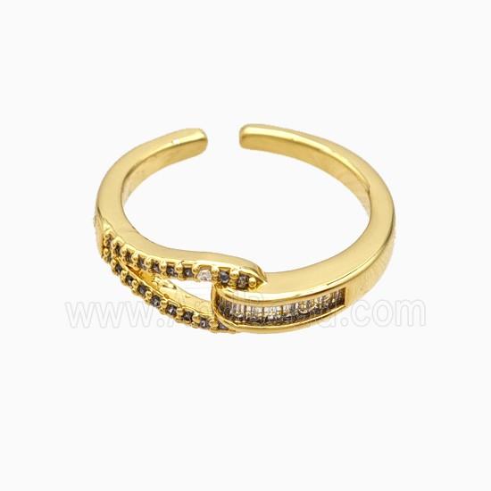 Copper Ring Pave Zircon, Gold Plated