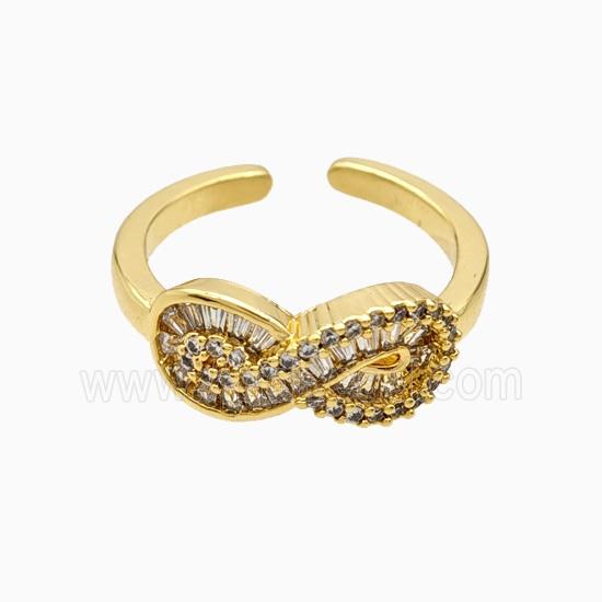 Copper Ring Pave Zircon, Gold Plated