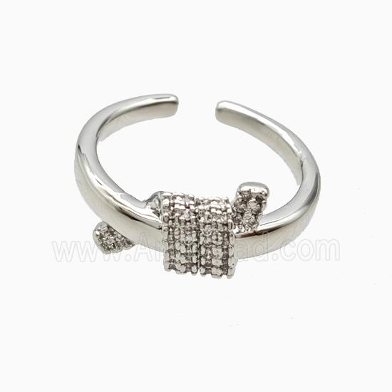 Copper Ring Pave Zircon, Gold Plated
