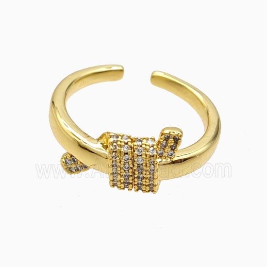 Copper Rings Pave Zirconia 18K Gold Plated