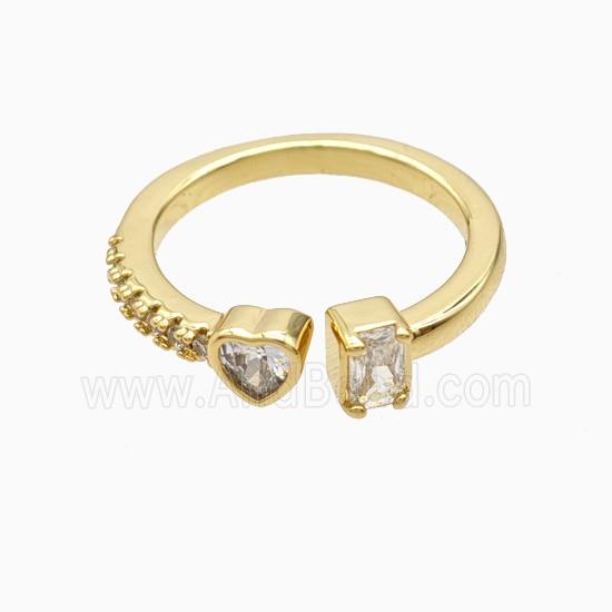 Copper Ring Pave Zircon, Gold Plated