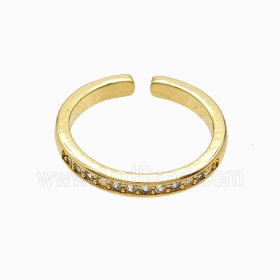 Copper Ring Pave Zircon, Gold Plated