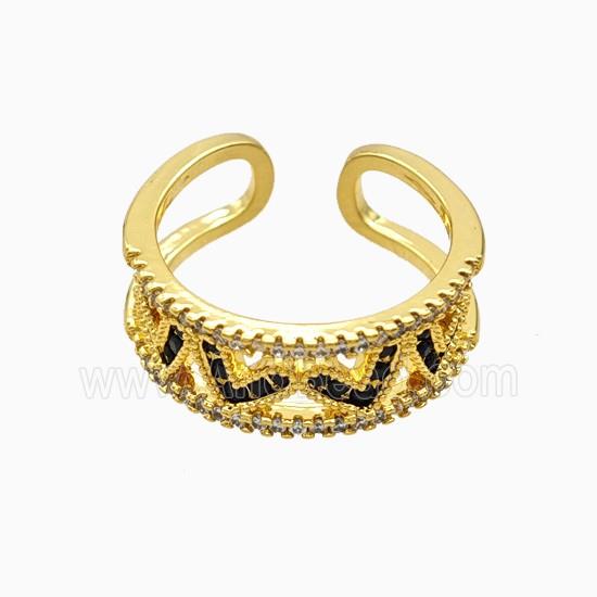 Copper Rings Pave Zirconia 18K Gold Plated