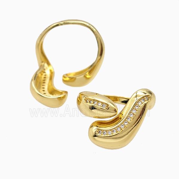 Copper Rings Pave Zirconia 18K Gold Plated