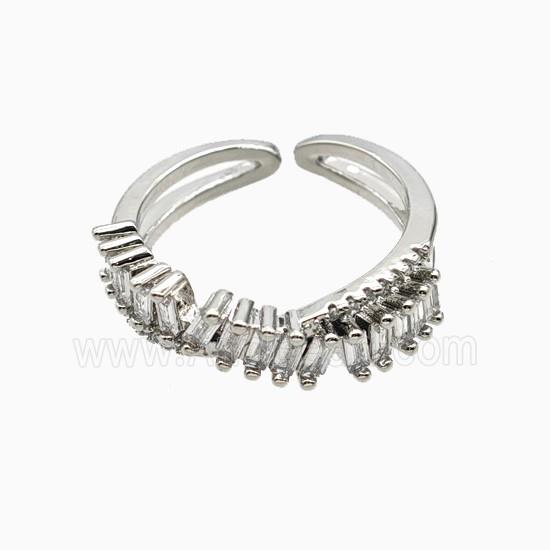 Copper Ring Pave Zircon, Gold Plated