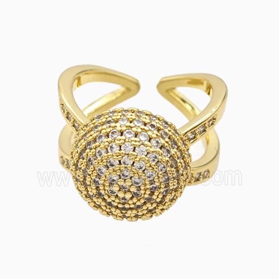 Copper Rings Pave Zirconia 18K Gold Plated
