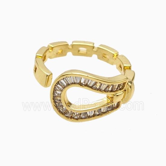 Copper Ring Pave Zircon, Gold Plated