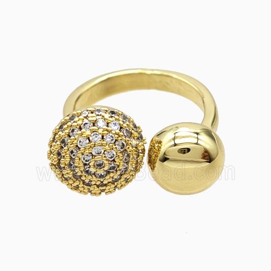 Copper Rings Pave Zirconia 18K Gold Plated