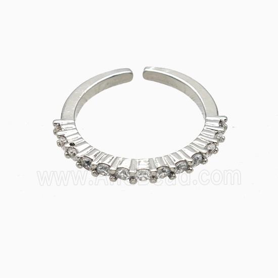 Copper Ring Pave Zircon, Gold Plated