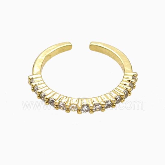 Copper Ring Pave Zircon, Gold Plated