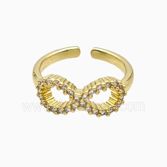 Copper Ring Pave Zircon, Gold Plated