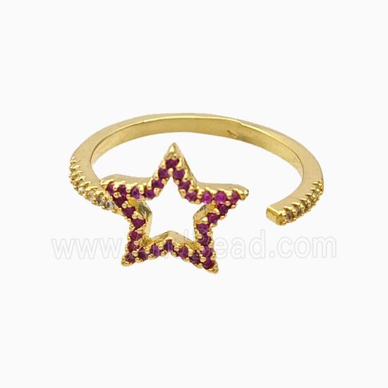 Copper Ring Pave Zircon, Gold Plated