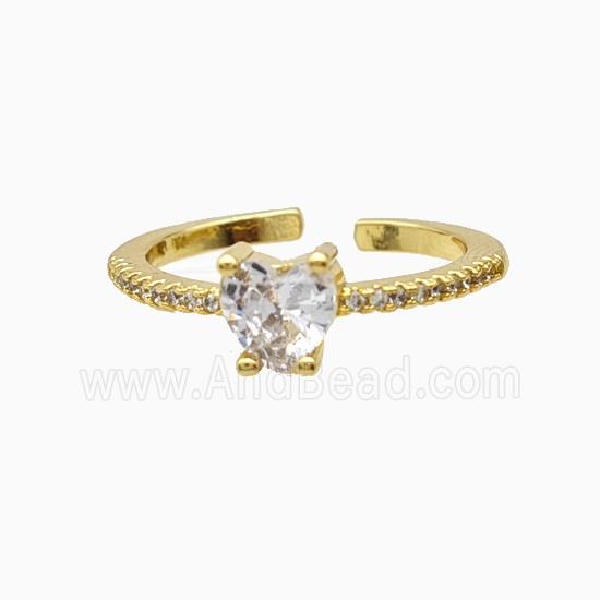 Copper Ring Pave Zircon, Gold Plated