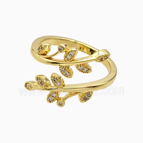 Copper Ring Pave Zircon, Gold Plated