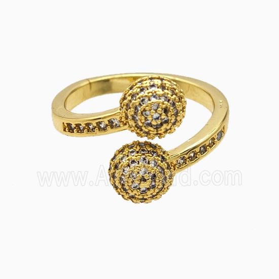 Copper Ring Pave Zircon, Gold Plated