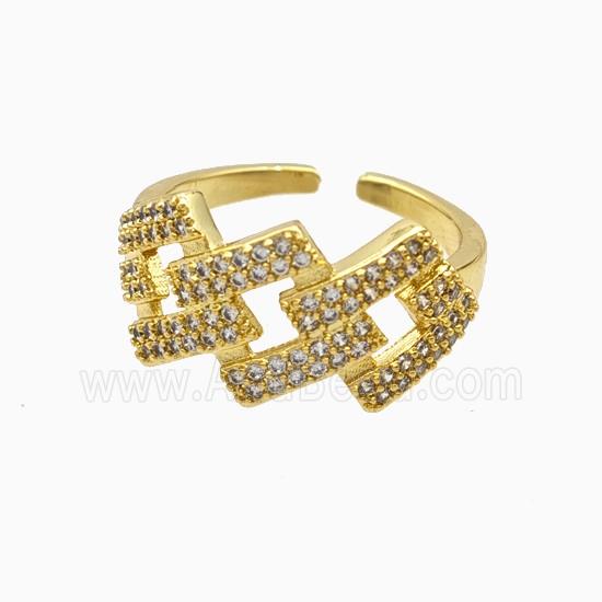 Copper Rings Pave Zirconia 18K Gold Plated