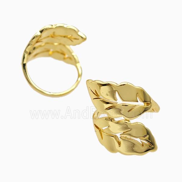 Copper Ring Pave Zircon, Gold Plated