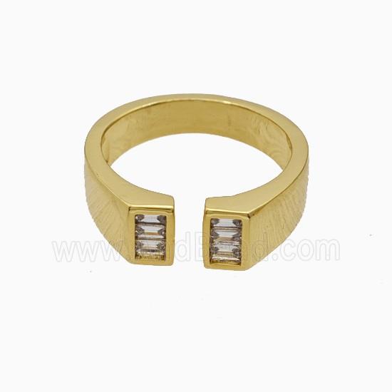 Copper Ring Pave Zircon, Gold Plated