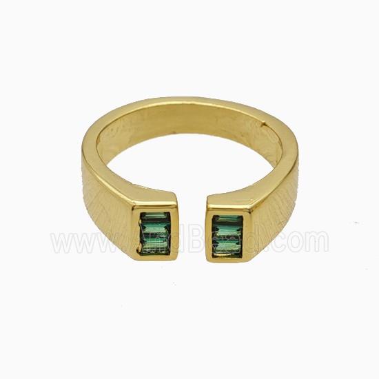 Copper Ring Pave Zircon, Gold Plated