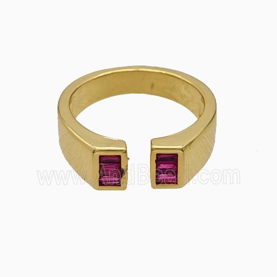 Copper Ring Pave Zircon, Gold Plated