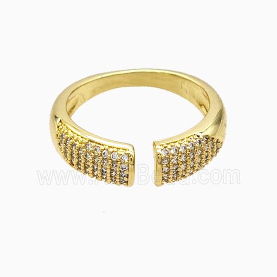 Copper Ring Pave Zircon, Gold Plated