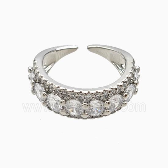 Copper Ring Pave Zircon, Gold Plated